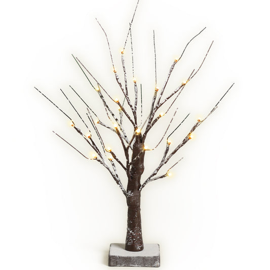 Twig Birch Tree with Lights Christmas Tree Ornament Pre-Lit