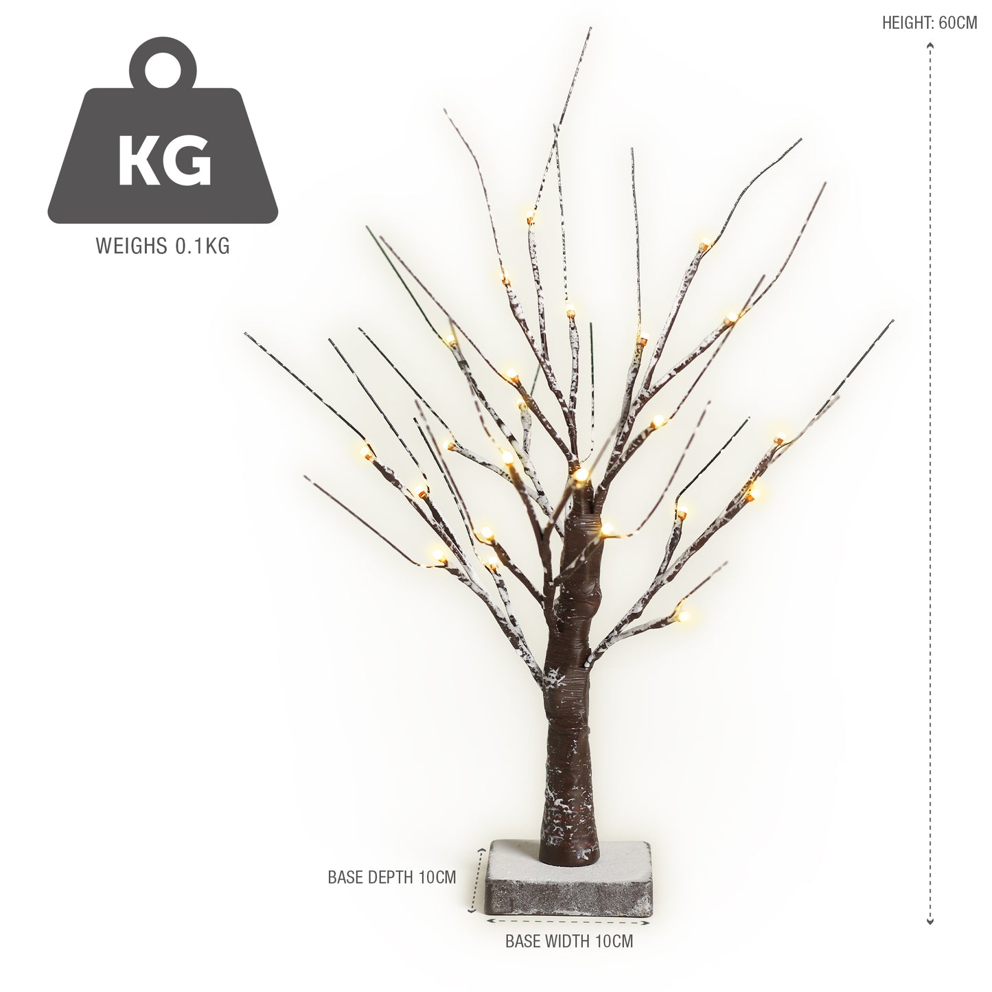 Twig Birch Tree with Lights Christmas Tree Ornament Pre-Lit