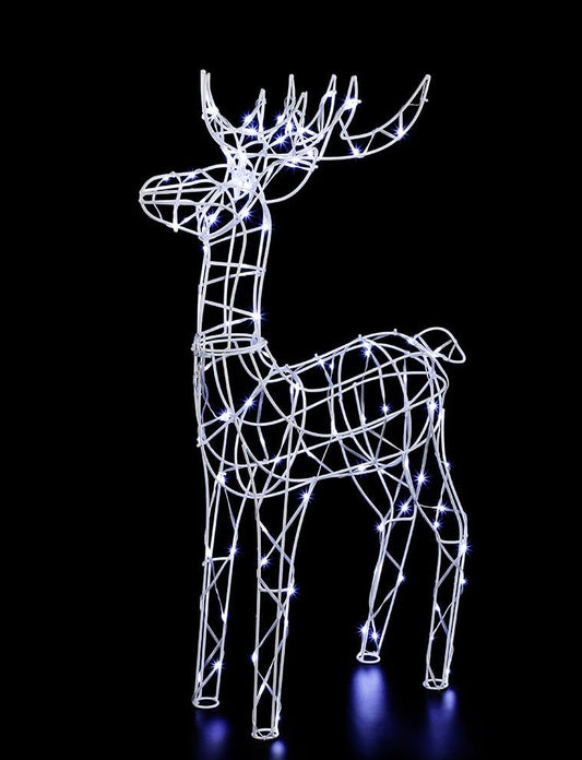 VeryMerry Pre-Lit Large 85cm Reindeer with 100 LED, Auto-Off Timer, Christmas Decoration