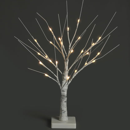 Twig Birch Tree with Lights Christmas Tree Ornament Pre-Lit