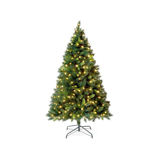 Snowhill Pre Lit Christmas Tree with Led Lights and Timer, 8 Light Modes
