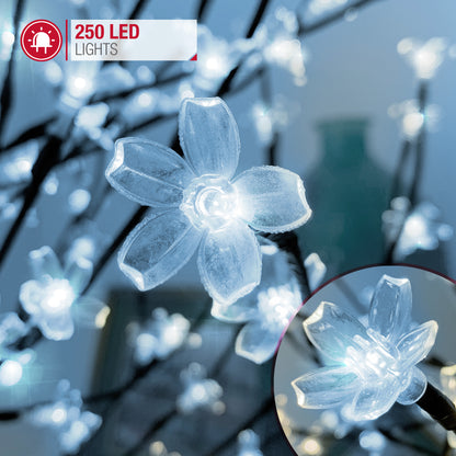 Cherry Blossom Cool White LED Tree with Timer