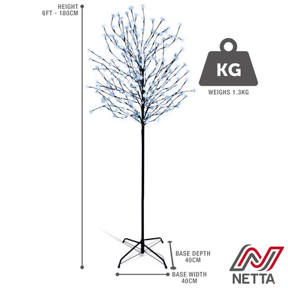 Cherry Blossom Cool White LED Tree with Timer