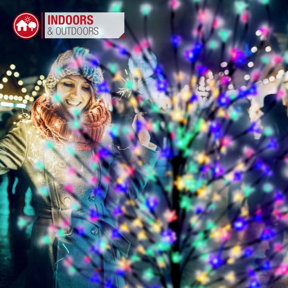 Cherry Blossom Multi-Colour LED Tree with Timer