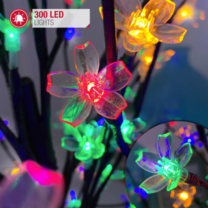 Cherry Blossom Multi-Colour LED Tree with Timer