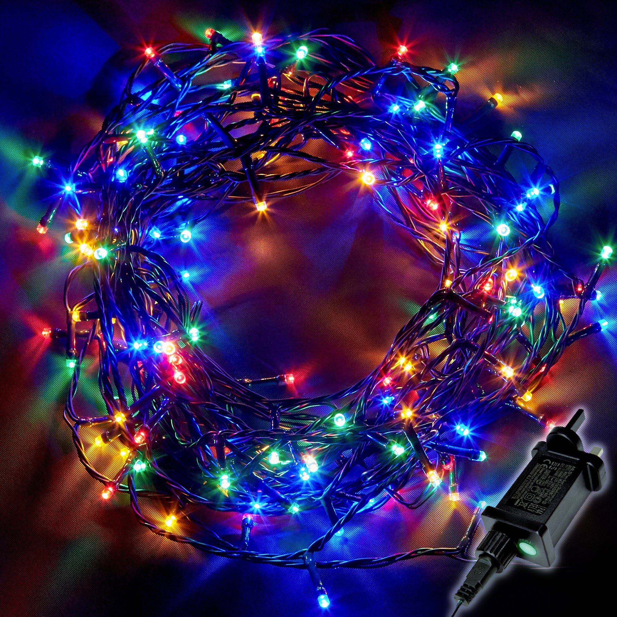 Fairy Close Set Multi Color LED light with Timer -Green Cable