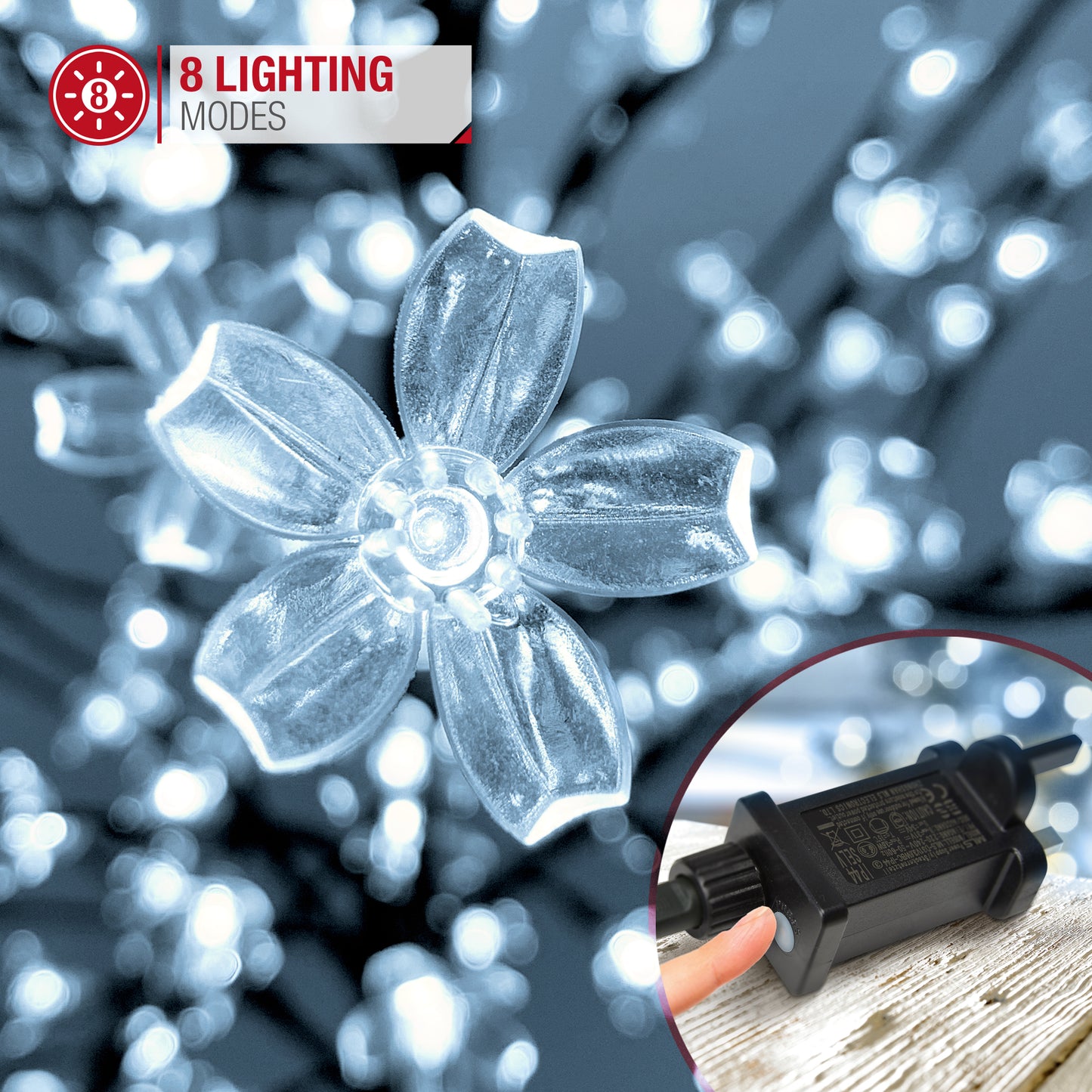 Cherry Blossom Cool White LED Tree with Timer