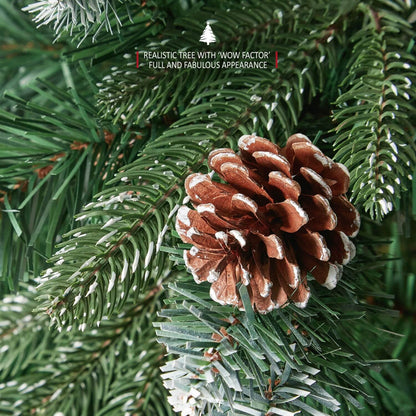 Glacier Snowy Christmas Tree with Frosted Real Pinecones Snow