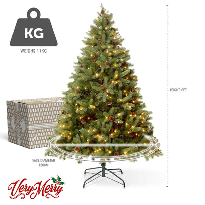 Ascot Pre Lit Christmas Tree Pre installed LED Lights with Timer