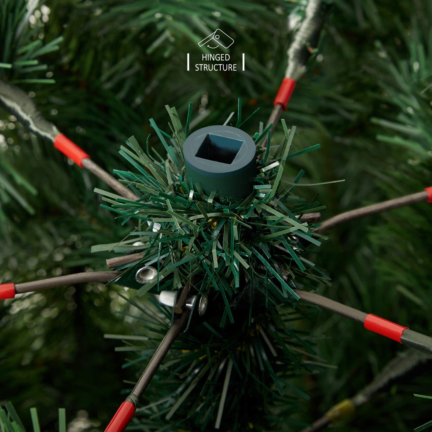 Glacier Snowy Christmas Tree with Frosted Real Pinecones Snow